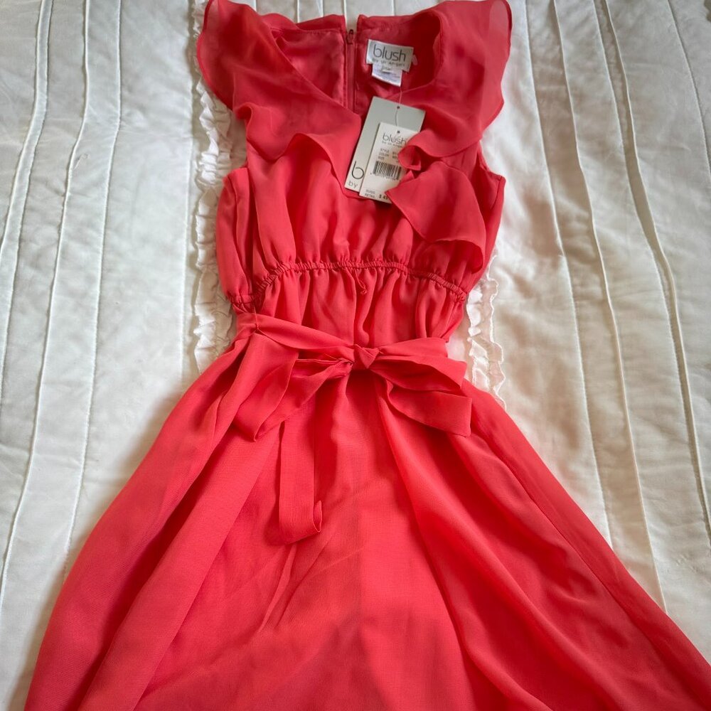 Blush Girls Size 10 Sleeveless Chiffon Melon Dress